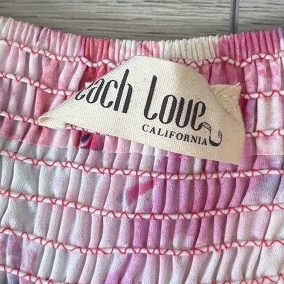 Peach Love California Floral Smocked Strapless Jumpsuit - Pink Multi NWT - Picture 6 of 7